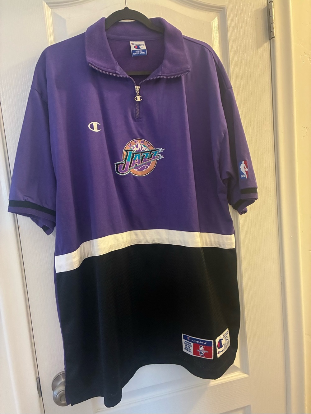 Champion Purple Zip-Up Athletic Pullover with Metal C Logo Pull